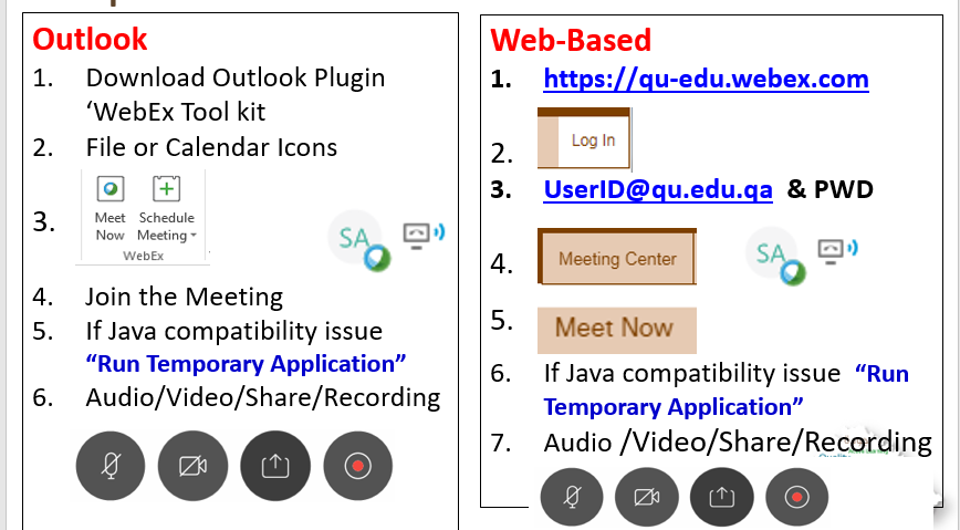 Using WebEx Instruction